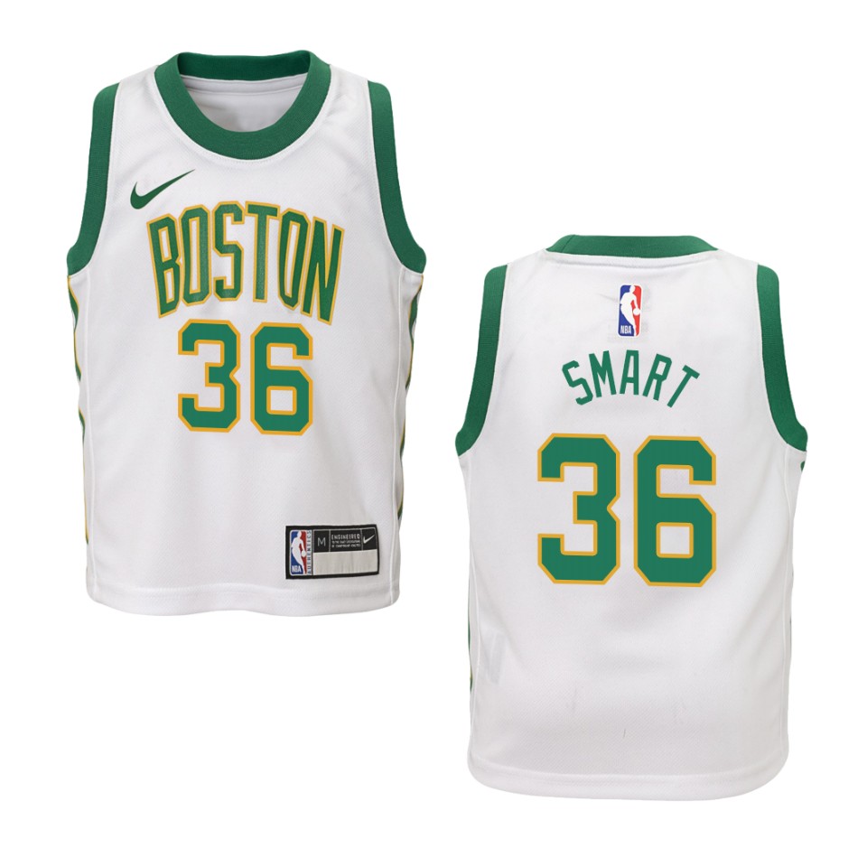 Youth Boston Celtics Marcus Smart #36 Swingman City White Jersey 2401GDEJ